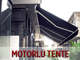 Motorlu mafsallı tente uygulaması