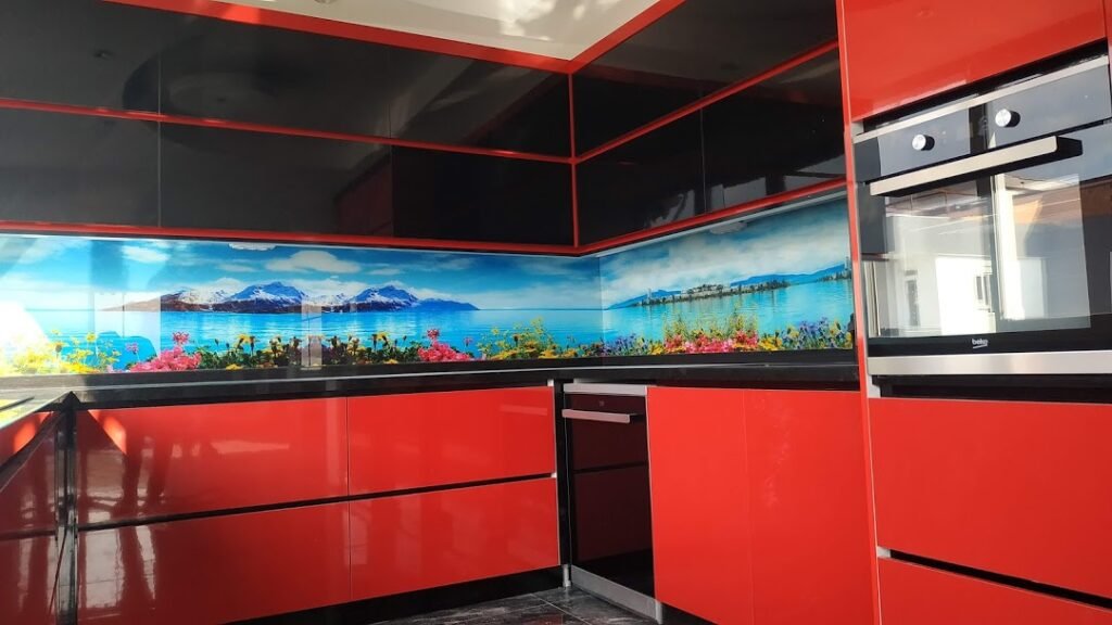 Mutfak tezgah arası 3D baskılı cam